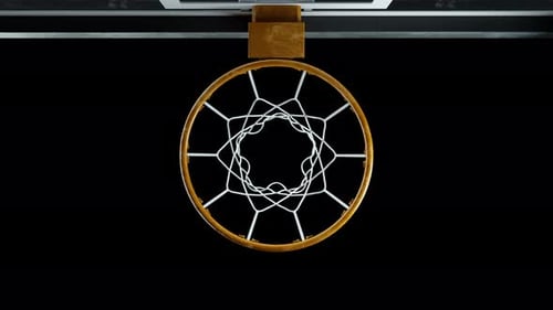 Basketball Hit the Basket in Slow Motion with Alpha Channel