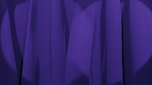Opening Purple Curtains In Theater