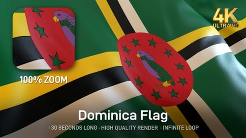 Realistic Waving Flag of Dominica