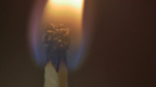 Close up view of a match lighting