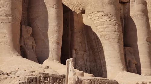Aswan, Egypt : Great Abu Simbel temple of Pharaoh Ramses II in southern Egypt in Nubia next to Lake