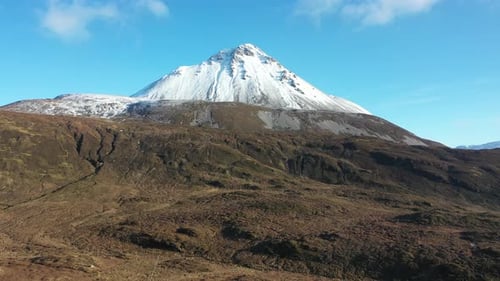 Aerial View of Mount Errigal, the Highest Mountain in Donegal - Ireland