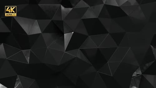 Animated Black Geometric Polygon Background Loop