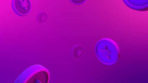 Falling 3D Yen Coins Background Loop Animation