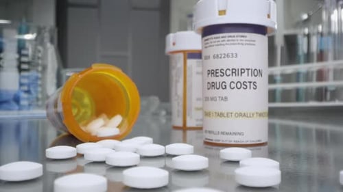 Prescription Pills and Medication in a Laboratory