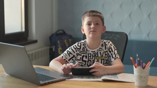 Back to School, Online learning, distance lesson, education at home, technology for schoolboy