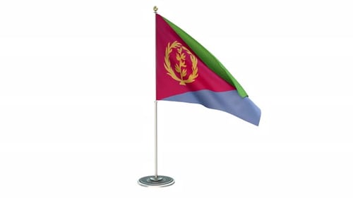 Animated Eritrea National Flag Waving on White Background