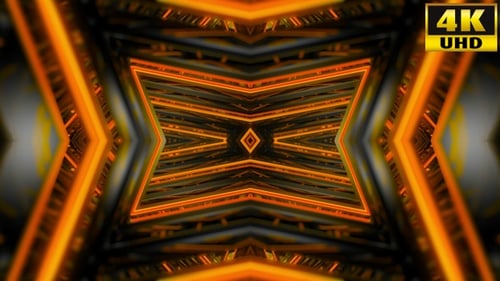 Abstract Geometric Neon Light Tunnel Looping Background