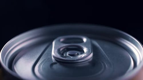 Close Up of Water Droplets on Drink Can