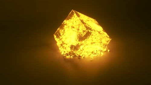 Un cube de pierres éclatantes se brise