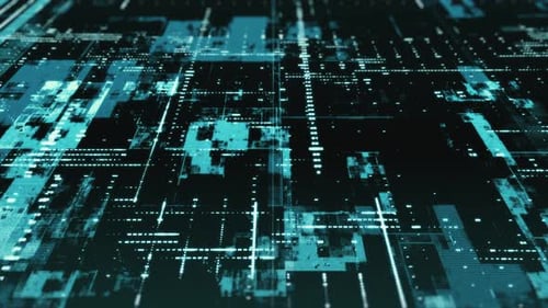Futuristic Digital Grid Data Flow Animation Background