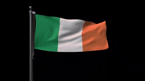 Realistic Waving Flag of Ireland Animation
