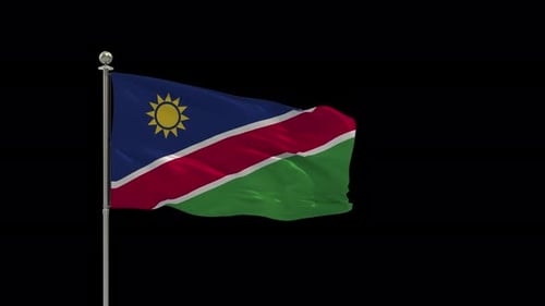 Namibia Looping Of The Waving Flag Pole With Alpha
