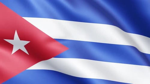 Realistic Waving Cuban Flag Animation Loop