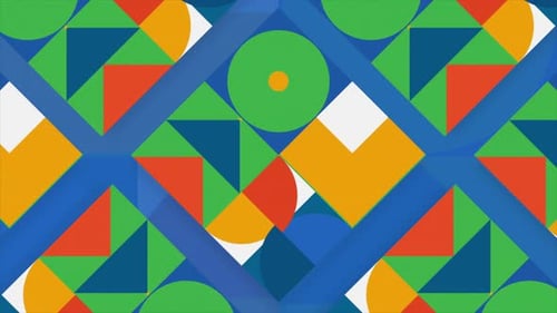 Abstract Colorful Contrasting Background with Moving Figures