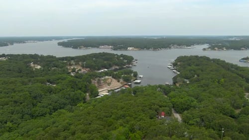 Aerial View of River Surrounded by Trees