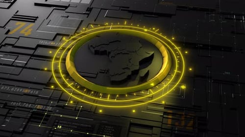 Futuristic African Map Global Data Technology Background