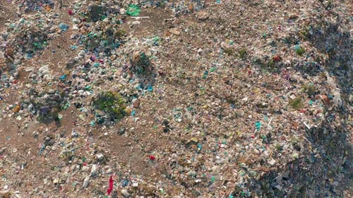 Aerial View. Garbage Pile in Trash Dump. Environmental Pollution From Consumerism Household