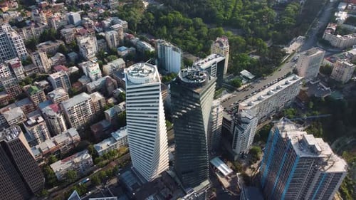 Skyscrapers view from the air