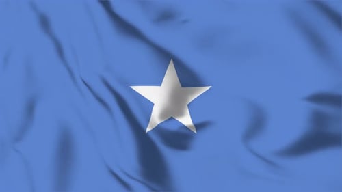Realistic Waving Somalia National Flag Loop Animation
