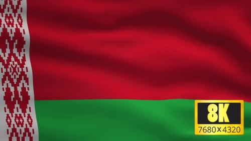 Belarus National Flag Waving Seamless Loop Animation