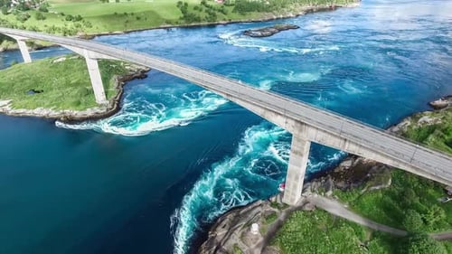 Whirlpools of the Maelstrom of Saltstraumen, Nordland, Norway