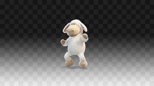 Pequena lâmpada de pelúcia dançando uma dança engraçada ao seu redor