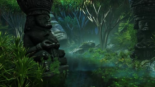Statues anciennes dans la jungle