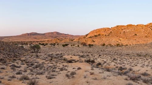 Panorama on colorful sand dunes and scenic landscape in the Namib desert, Namibia, Africa