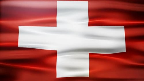 Ondeando la bandera de Suiza