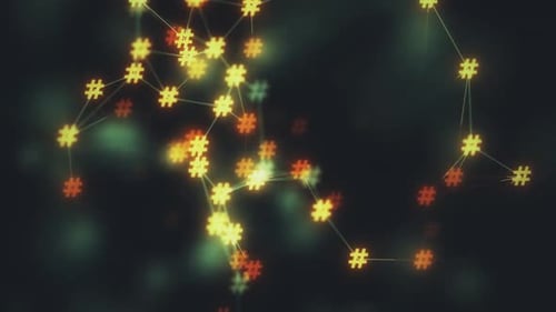 Dynamic Glowing Hashtag Network Connection Loop Background
