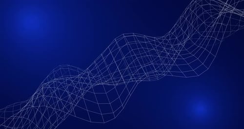 Fond bleu numérique avec points et lignes. Visualisation du Big Data. Structure de connexion réseau.
S