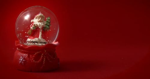 Santa Claus Snow Globe Red