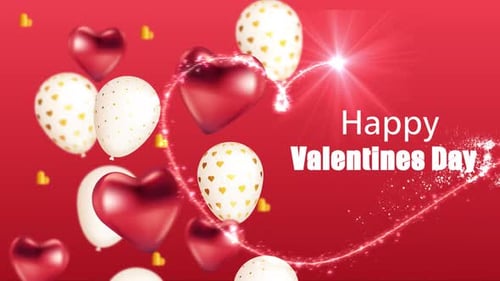 Sparkling Heart Outline and Text Reveal for Valentine's Day