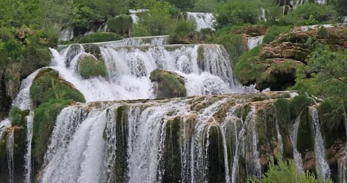 Skradin's Waterfall, Skradinski Buk, Krka Natural Park, Near Sibenik in Damaltia, Croatia