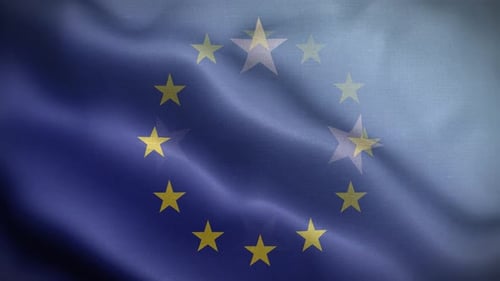 Seamless Waving European Union Flag Animation