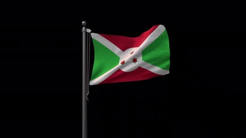 Realistic Burundi Flag Waving Animation