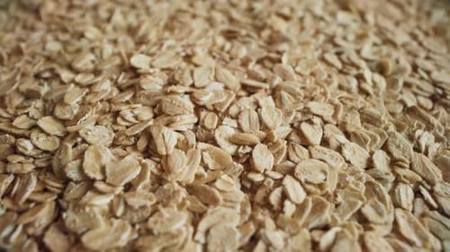 Close Up of Dry Rolled Oats