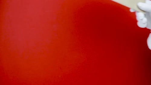 Santa Claus Hand Hold Craft Envelope with Letter Sending Post Card