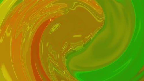 Abstract Green and Orange Swirling Fluid Background Loop