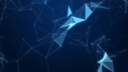 Big data visualization. Network connection structure. Digital blue background with dots and lines.