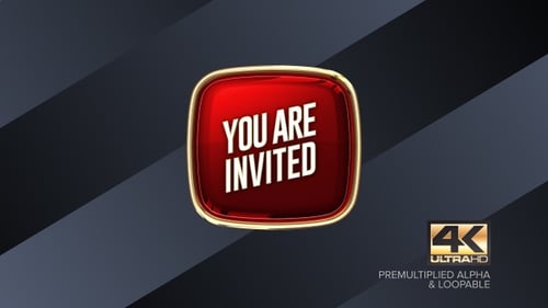 Animated 3D Invitation Button with Megaphone Symbol