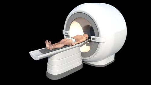 3D Animation of Patient Entering MRI Scanner for Medical Diagnostic