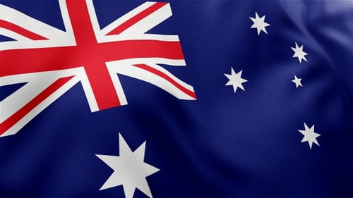 Seamlessly Looping Waving Australian Flag Animation