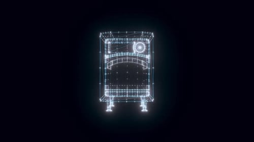Industrial Oven Hologram Rotating 4k