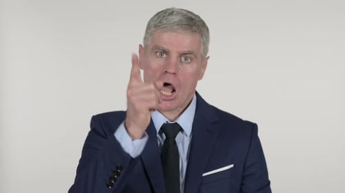 Man in Suit Scolding and Pointing Finger