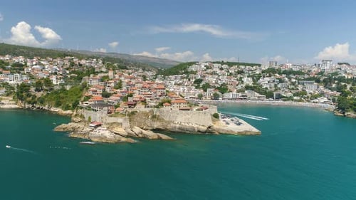 Aerial View of the Old City of Ulcinj