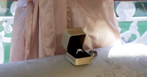 Wedding Ring and Pearl Necklace Preparation
