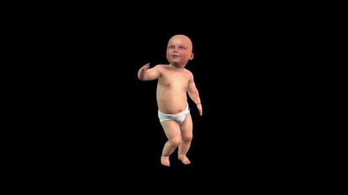 Cute Baby Dancing 3D Animated Character Loop