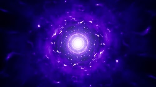 Abstract Flowing Blue Purple Energy Tunnel